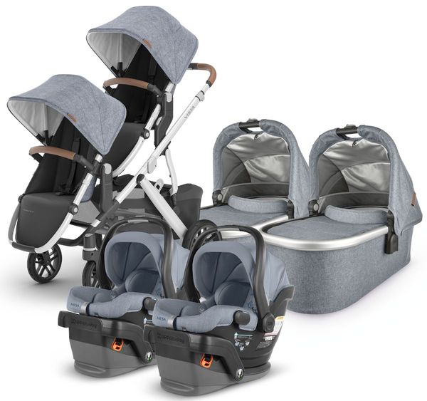 UPPAbaby VISTA V2 Twin Double Stroller + MESA V2 Travel System Bundle
