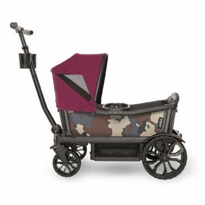 Veer Cruiser (2 Seater) Stroller Wagon + Canopy Bundle - Camo/Pink Agate
