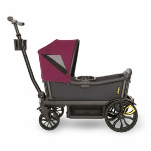 Veer Cruiser (2 Seater) Stroller Wagon + Canopy Bundle - Grey/Pink Agate