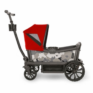 Veer Cruiser (2 Seater) Stroller Wagon + Canopy Bundle - Ice Camo/Pele Red