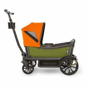Veer Cruiser (2 Seater) Stroller Wagon + Canopy Bundle - Joshua Green/Sienna Orange