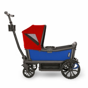 Veer Cruiser (2 Seater) Stroller Wagon + Canopy Bundle - Kai Blue/Pele Red
