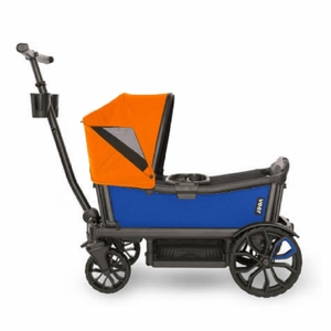 Veer Cruiser (2 Seater) Stroller Wagon + Canopy Bundle - Kai Blue/Sienna Orange