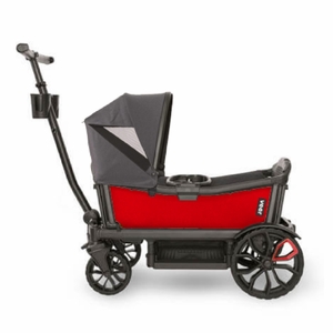 Veer Cruiser (2 Seater) Stroller Wagon + Canopy Bundle - Pele Red/Grey