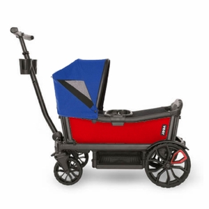 Veer Cruiser (2 Seater) Stroller Wagon + Canopy Bundle - Pele Red/Kai Blue