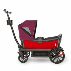 Veer Cruiser (2 Seater) Stroller Wagon + Canopy Bundle - Pele Red/Pink Agate