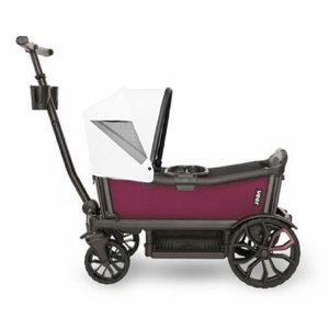 Veer Cruiser (2 Seater) Stroller Wagon + Canopy Bundle - Pink Agate/Savanna White
