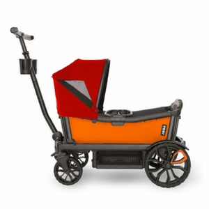 Veer Cruiser (2 Seater) Stroller Wagon + Canopy Bundle - Sienna Orange/Pele Red