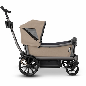 Veer Cruiser City (2 Seater) Stroller Wagon + Sidewall Kit + Canopy Bundle - Brown Mica
