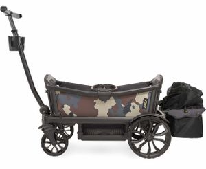 Veer Cruiser (2 Seater) Stroller Wagon + Basket Bundle - Camo