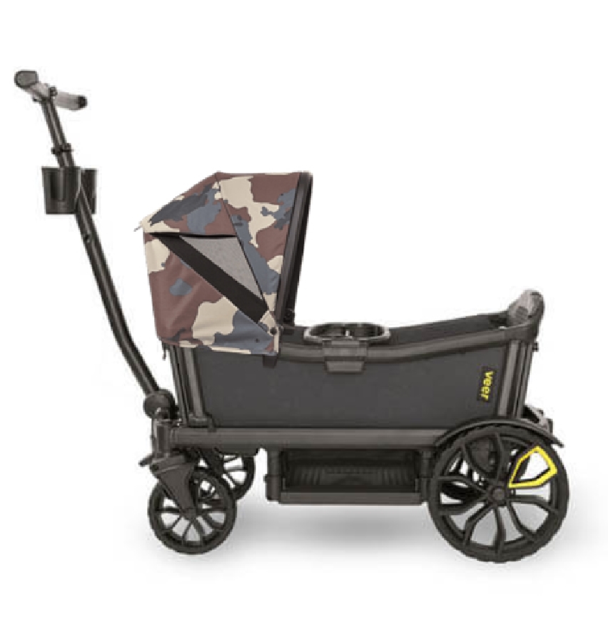 Veer Cruiser (2 Seater) Stroller Wagon + Canopy Bundle - Grey/Camo