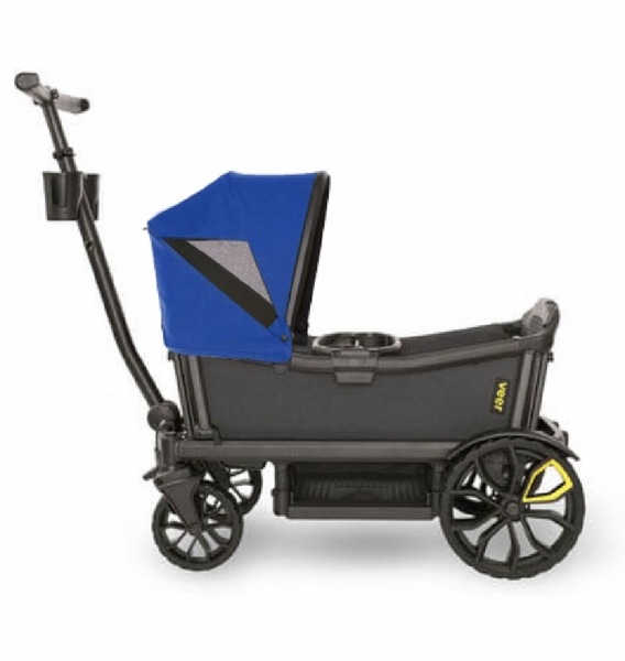 Veer Cruiser (2 Seater) Stroller Wagon + Canopy Bundle - Grey/Kai Blue