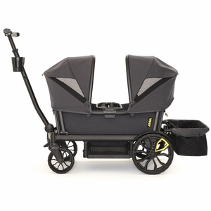 Veer Cruiser XL (4 Seater) Stroller Wagon + 2 Canopy + Basket Bundle - Grey