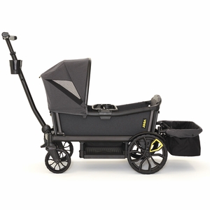 Veer Cruiser XL (4 Seater) Stroller Wagon + Canopy + Basket Bundle - Grey