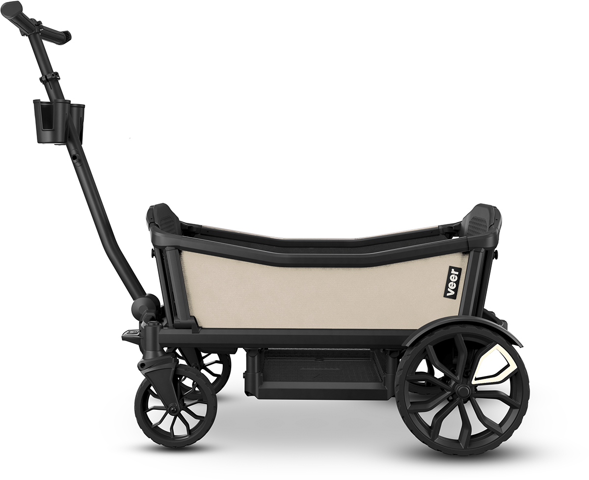 Veer Cruiser (4 Seater) Stroller Wagon + Sidewall Kit Bundle - Natural