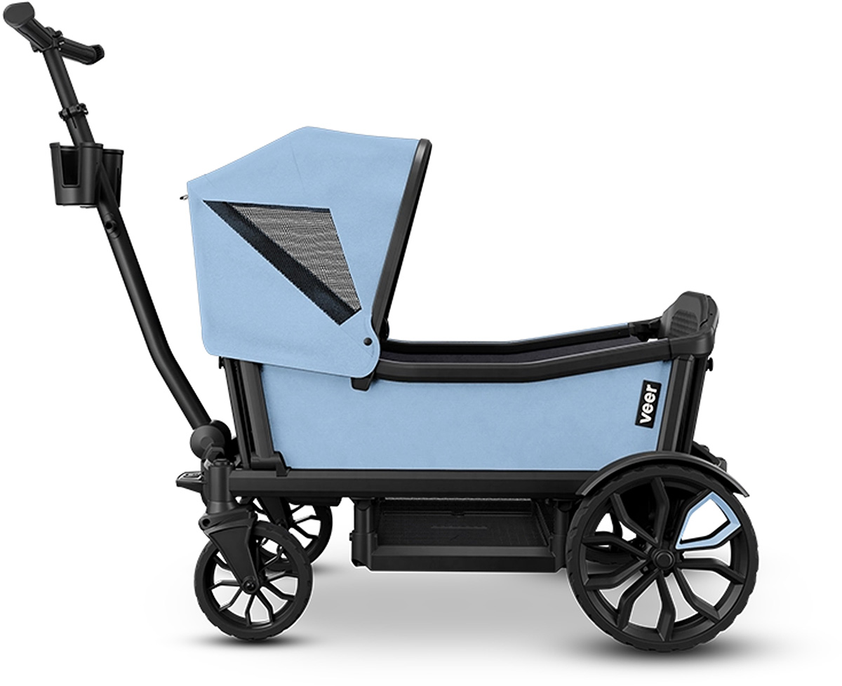 Veer Cruiser (4 Seater) Stroller Wagon + Sidewall Kit + Canopy Bundle - Blue Beryl