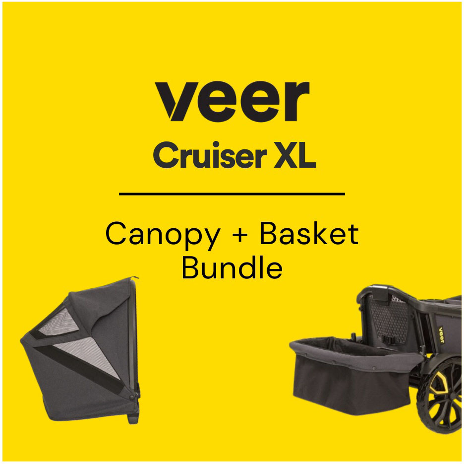 Veer Cruiser Canopy + Basket Bundle - Grey