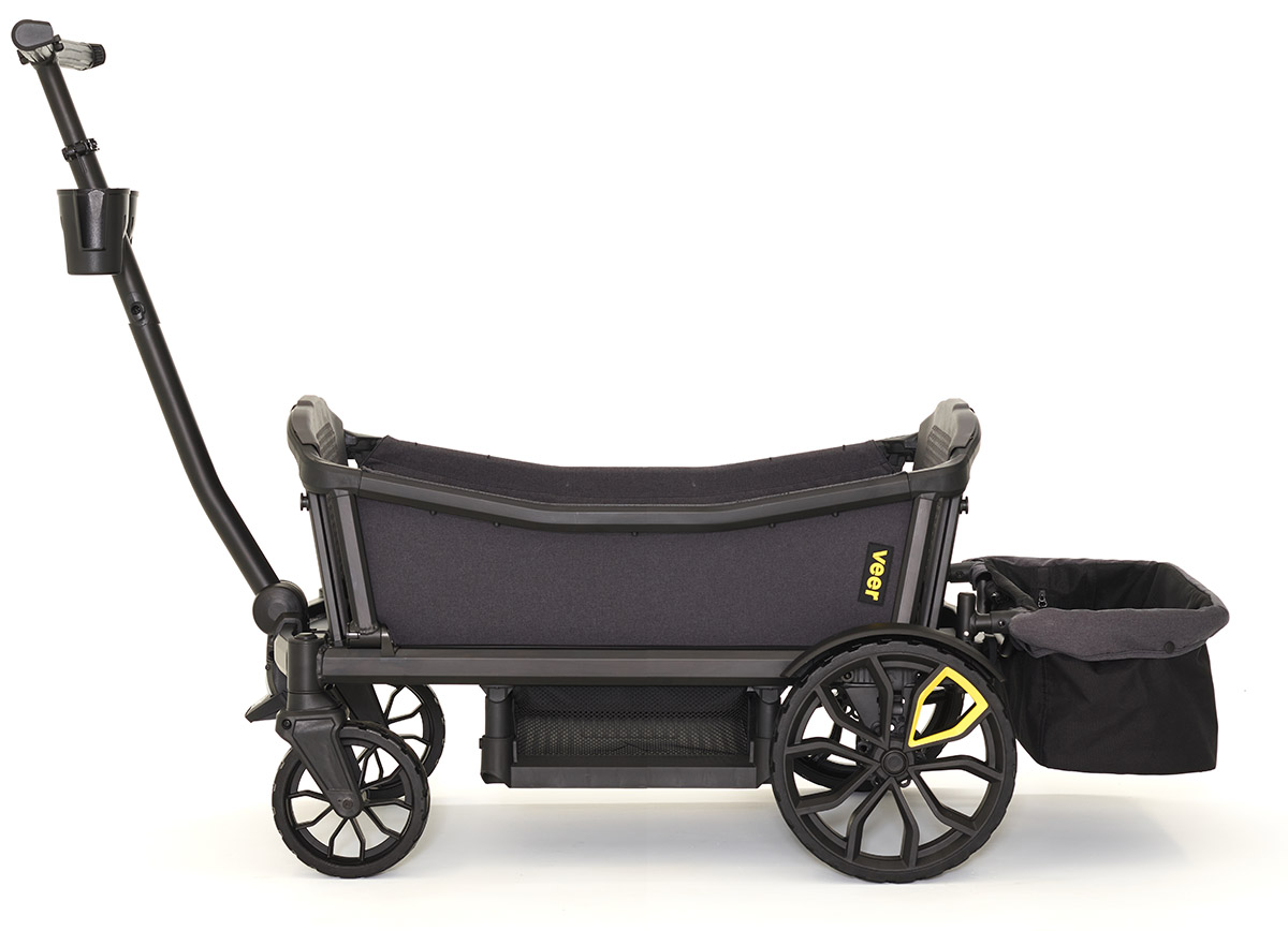 Veer Cruiser (4 Seater) Stroller Wagon + Basket Bundle - Grey