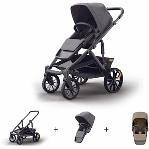 Veer Switch&Roll Luxe Single-to-Double Stroller + Color Kit Luxe Bundle - Brown Mica