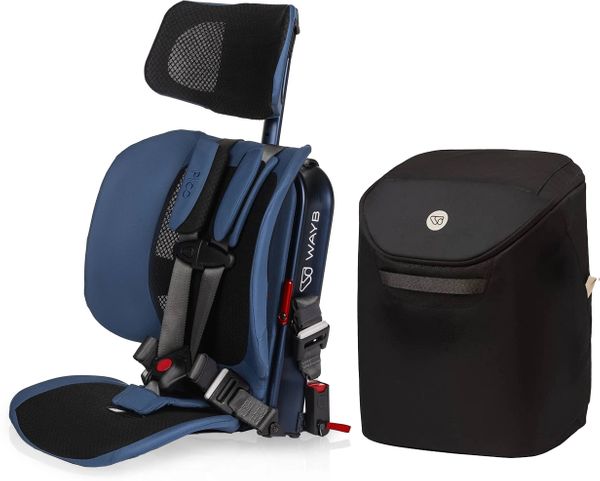 WAYB Pico Forward Facing Travel Car Seat + Carry Bag Bundle - Midnight / Onyx