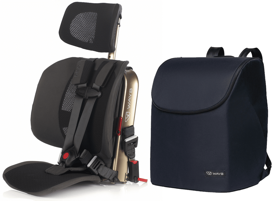 WAYB Pico Forward Facing Travel Car Seat + Deluxe Travel Bag Bundle Earth