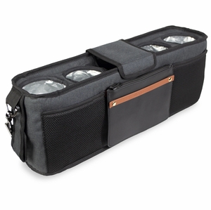 WonderFold Large Parent Console with 4 Insulated Cup Holders - Volcanic Black