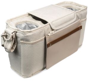 Wonderfold Small Parent Console with Insulated Cup Holders - Beige