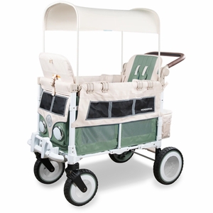 WonderFold VW2 Volkswagon Double (2 Seater) Stroller Wagon - Sage Green