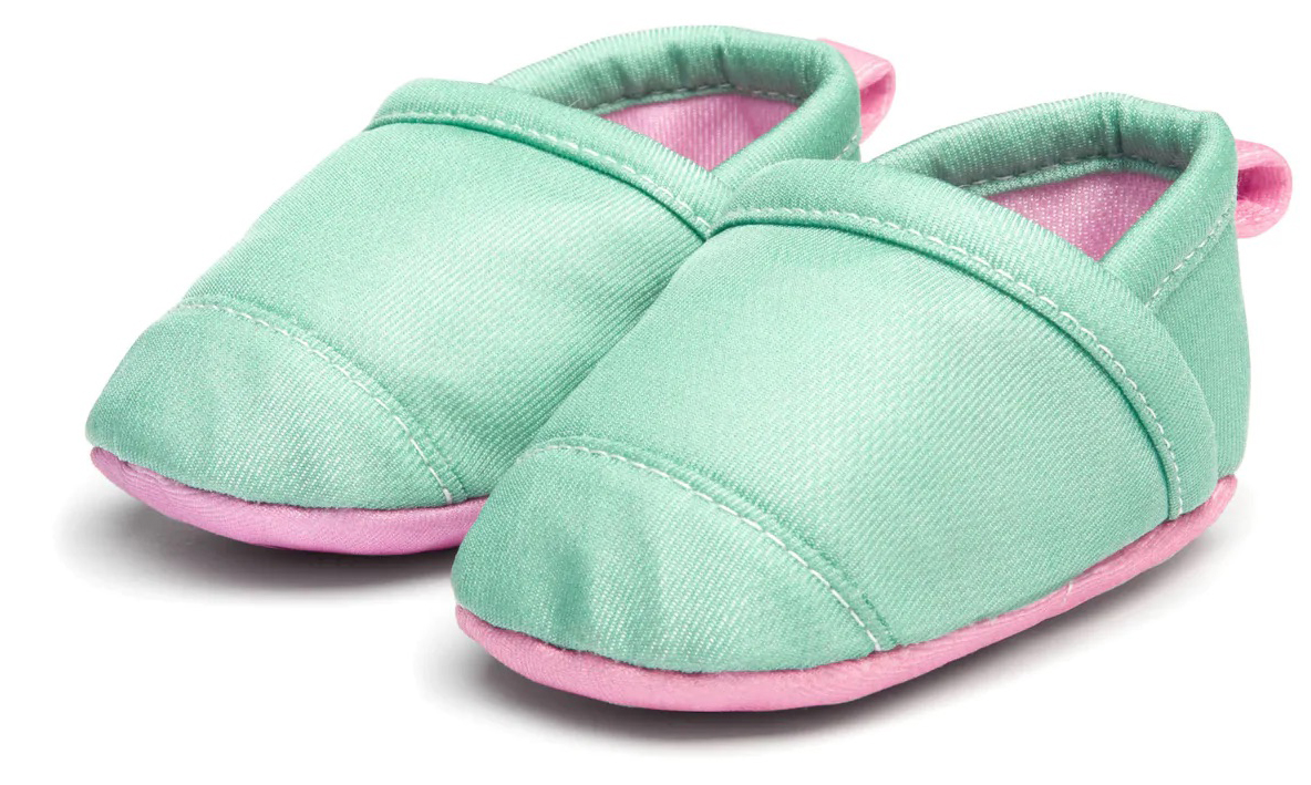 Woolybubs The Newbie Baby Shoe, - Green / Pink