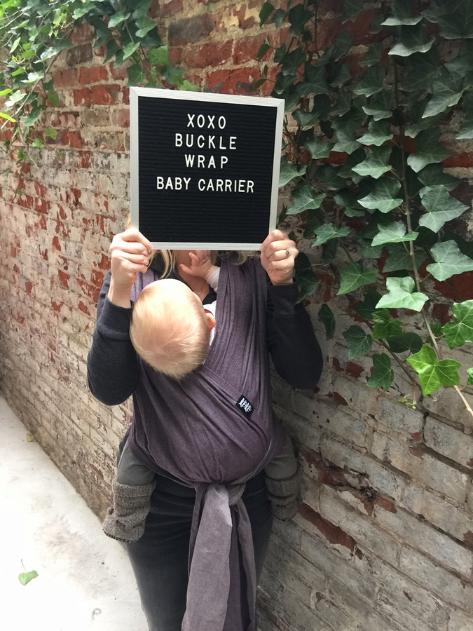 XOXO Buckle Wrap Baby Carrier, Eco2 Collection Eggplant Emoji