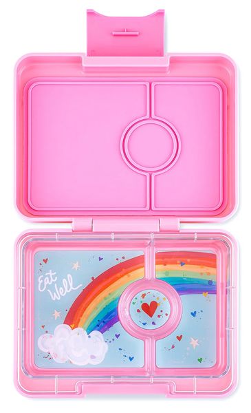 Yumbox Leakproof Bento Snack Box, 3 Compartment - Fifi Pink / Rainbow