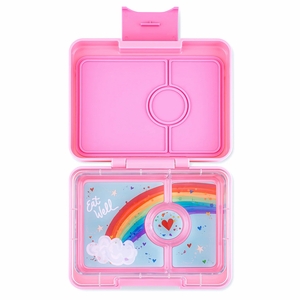 Yumbox Leakproof Bento Snack Box, 3 Compartment - Fifi Pink / Rainbow