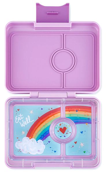 Yumbox Leakproof Bento Snack Box, 3 Compartment - Lulu Purple / Rainbow