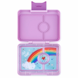 Yumbox Leakproof Bento Snack Box, 3 Compartment - Lulu Purple / Rainbow