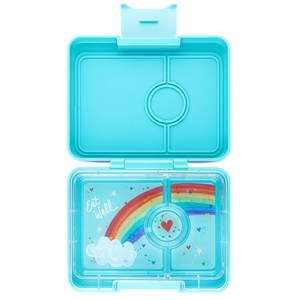 Yumbox Leakproof Bento Snack Box, 3 Compartment - Misty Aqua / Rainbow