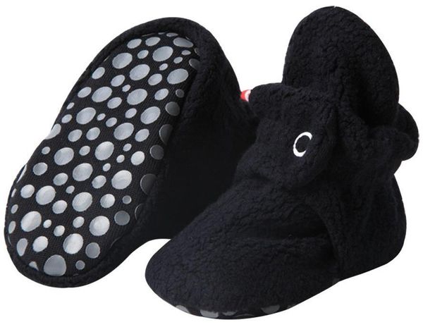 Zutano Cozie Fleece Gripper Baby Bootie - Black, 18m