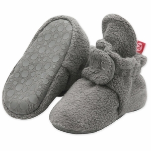 Zutano Cozie Fleece Gripper Baby Bootie - Gray, 12m