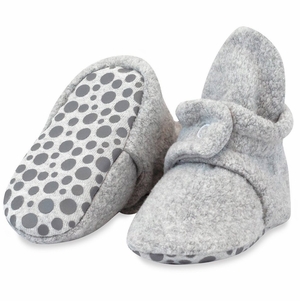 Zutano Cozie Fleece Gripper Baby Bootie - Heather Gray, 18m