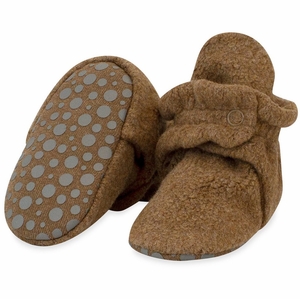 Zutano Cozie Fleece Gripper Baby Bootie - Heather Mocha, 18m