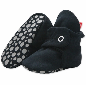 Zutano Organic Cotton Gripper Baby Bootie - Black, 6m