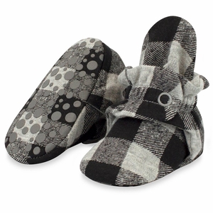 Zutano Organic Cotton Gripper Baby Bootie - Buffalo Check, 12m