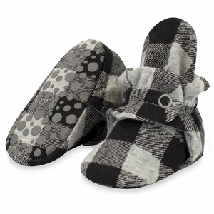 Zutano Organic Cotton Gripper Baby Bootie - Buffalo Check, 6m