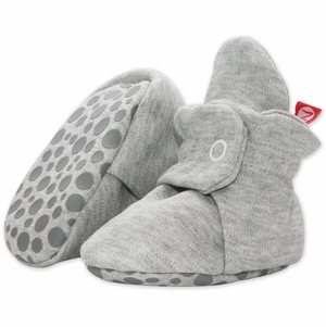 Zutano Organic Cotton Gripper Baby Bootie - Heather Gray, 12m