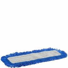 Impact LFFD18 Fringe Hook-and-Loop Dust Mop Microfiber Pad, Velcro Back, 18'' Length, Gray/Blue