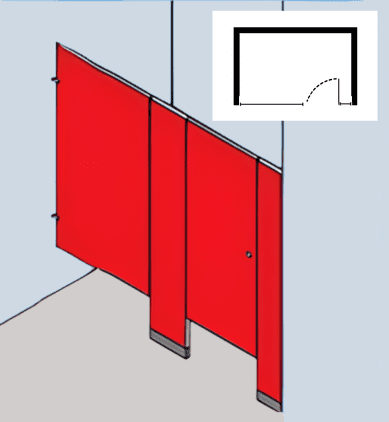 224 Alcove - Floor Mounted / Anchored - Stainless Steel Partitions