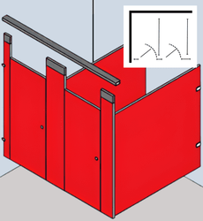 231 In-A-Corner - Ceiling Hung - Stainless Steel Partitions
