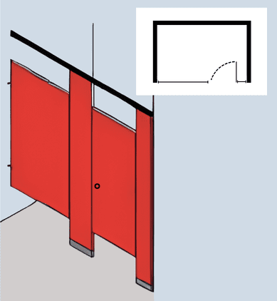 514 Alcove - Floor Mounted / Overhead Braced - Phenolic Stalls