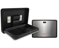 Horizontal Black Plastic Baby Changing Station with Stainless Steel Door