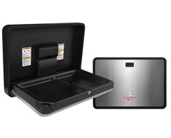 Horizontal Black Plastic Baby Changing Station with Stainless Steel Door