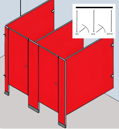 Free Standing - Floor Mounted / Anchored - Plastic Laminate Partitions